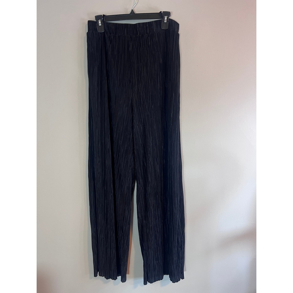 Banana Republic Sloan Black Pleated Wide Leg Pants High Rise Pockets Medium NWT